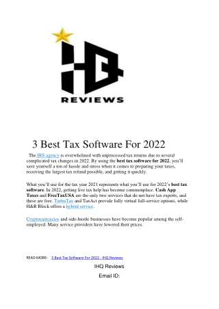 3 Best Tax Software For 2022