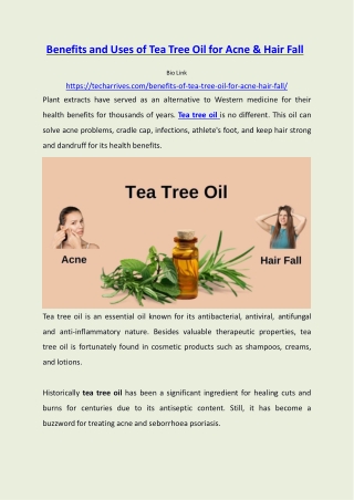 Is Tea Tree Oil Beneficial for Acne & Hair Fall