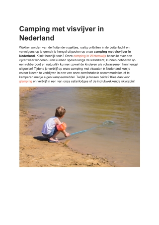 Camping met visvijver in nederland