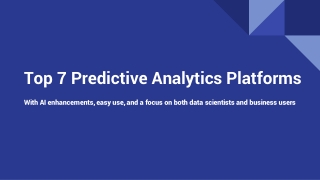 Top 7 Predictive Analytics Platforms