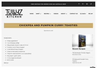 Chickpea And Pumpkin Curry Toasties Recipes | Tullyz Kitchen