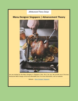 Menu Designer Singapore