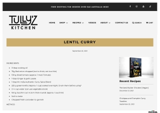 Lentil Curry Receipe | Tullyz Kitchen