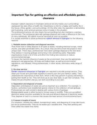 Important Tips for getting an effective and affordable garden clearance