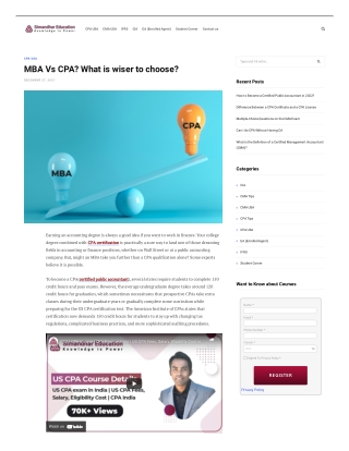 MBA Vs CPA? What is wiser to choose?