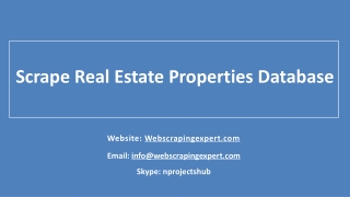 Scrape Real Estate Properties Database
