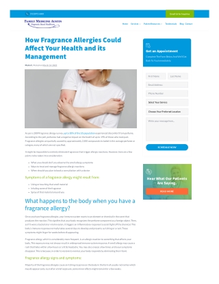 Fragrance allergy and its impact on overall health