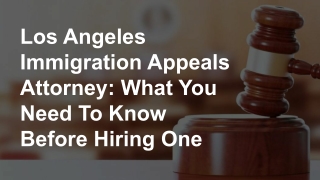 Los Angeles Immigration Appeals Attorney: What You Need To Know Before Hiring On