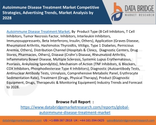 Autoimmune Disease Treatment Market Competitive Strategies, Advertising Trends, Market Analysis by 2028