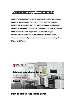 Frigidaire appliance parts (1)