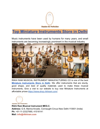 Top Miniature Instruments Store in Delhi