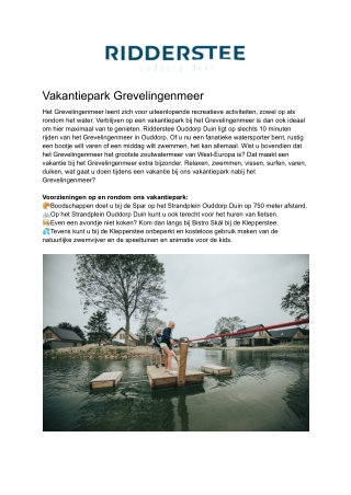 Ridderstee - Vakantiepark Grevelingenmeer
