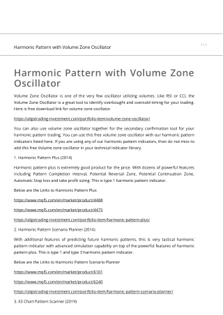 Harmonic Pattern with Volume Zone Oscillator