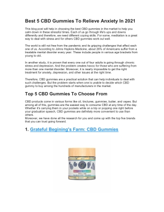 Best 5 CBD Gummies To Relieve Anxiety In 2021