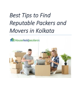 Best Tips to Find Reputable Packers and Movers in Kolkata