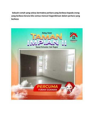 Sebuah rumah yang selesa bermakna perkara yang berbeza kepada orang