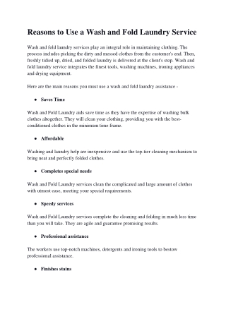10 Reasons to Use a Wash and Fold Laundry Service- Deluxe Cleaners