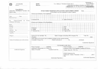 UCO Bank RTGS | NEFT Form PDF