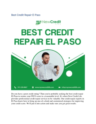 Best Credit Repair EI Paso