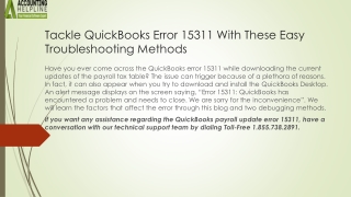 A quick method to fix QuickBooks Error 15311