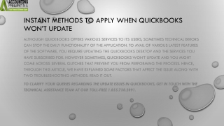 What to do when QuickBooks Won't Update issue occurs