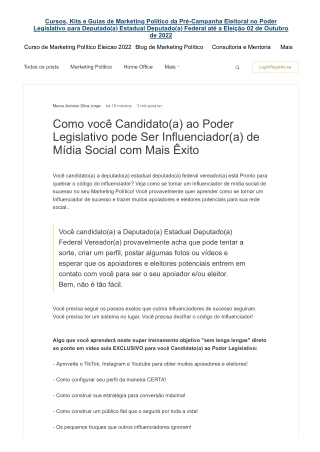 Como você Candidato ao Poder Legislativo pode Ser Influenciador de Mídia Social com Mais Êxito