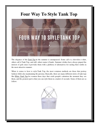 Four Way To Style Tank Top