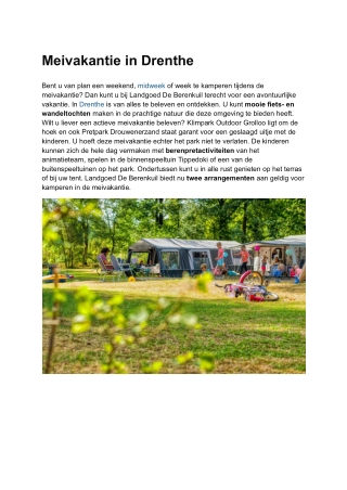 Camping meivakantie