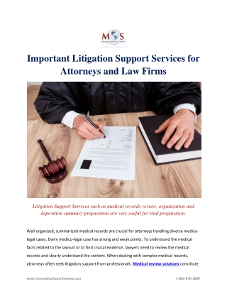Important Litigation Support Services for Attorneys and Law Firms