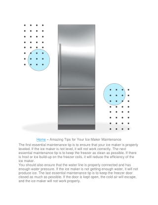 Amazing Tips for Your Ice Maker Maintenance
