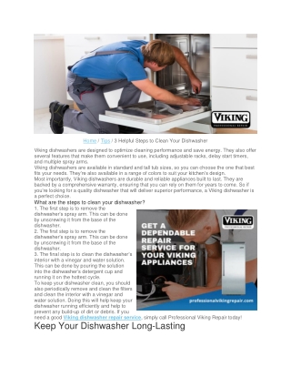 3 Helpful Steps to Clean Your Dishwasher