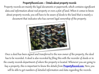 PropertyRecord.com – Details About Property Records