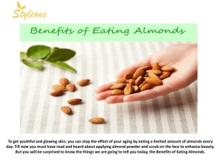 BENEFITS OF EATING ALMONDS