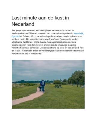 Last minute aan de kust in Nederland