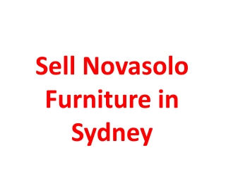 Sell Novasolo Furniture in Sydney