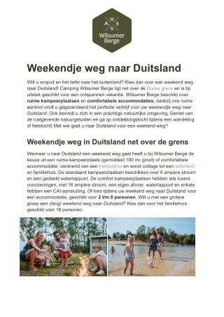 Wilsumer Berge - Weekend weg Duitsland