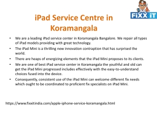 iPad Service Centre in Koramangala