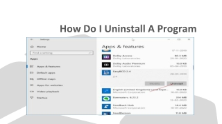 How to uninstall program