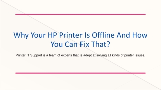 Why Your HP Printer Is Offline And How You Can Fix That?