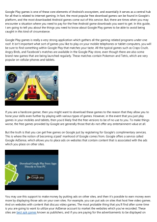 Google Play Free Downloads - Prevent Getting Into Trouble With Google's Play Gam