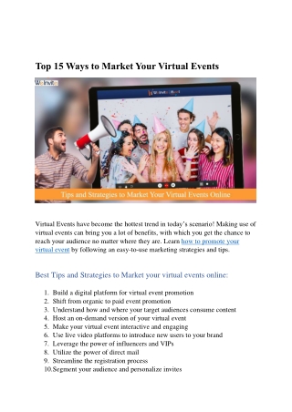 15 interesting ways to market your virtual events