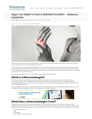 What is a Rheumatologist and when should you see one