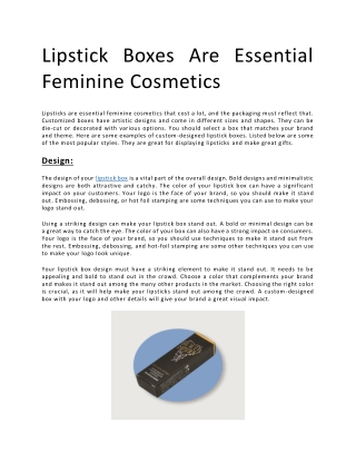 Lipstick Boxes Are Essential Feminine Cosmetics