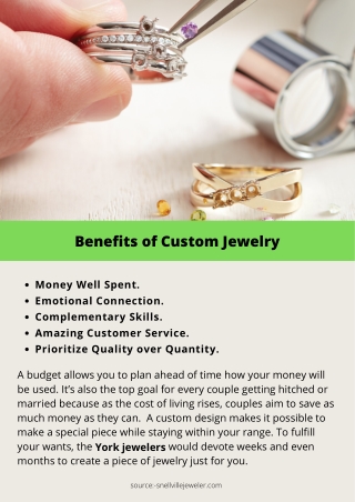 Benefits of Custom Jewelry