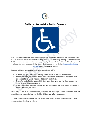 #1 Accessibility Testing company in USA - 95128
