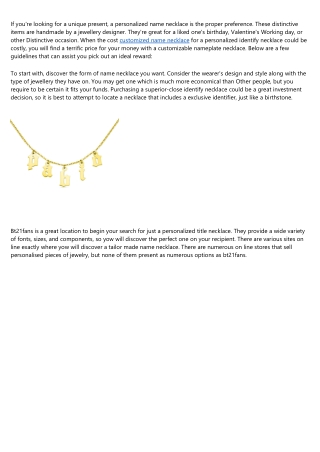 Everything You've Ever Wanted to Know About customized name necklace