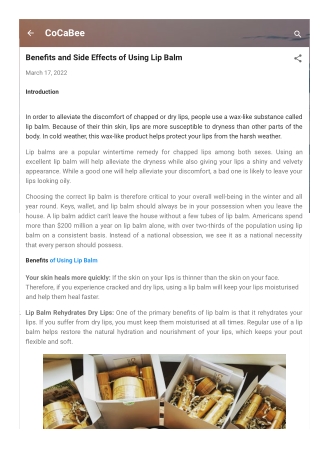 Benefits and Side Effects of Using Lip Balm