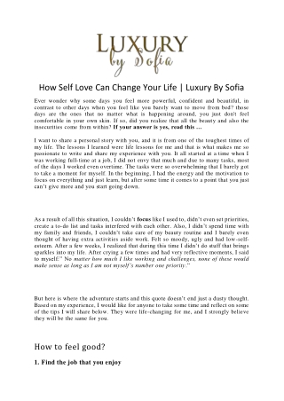 How Self Love Can Change Your Life - Luxury By Sofia (1)