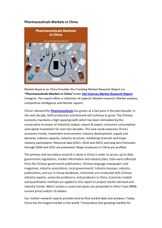 Pharmaceuticals Markets in China