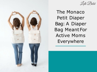 The Monaco Petit Diaper Bag: A Diaper Bag Meant For Active Moms Everywhere